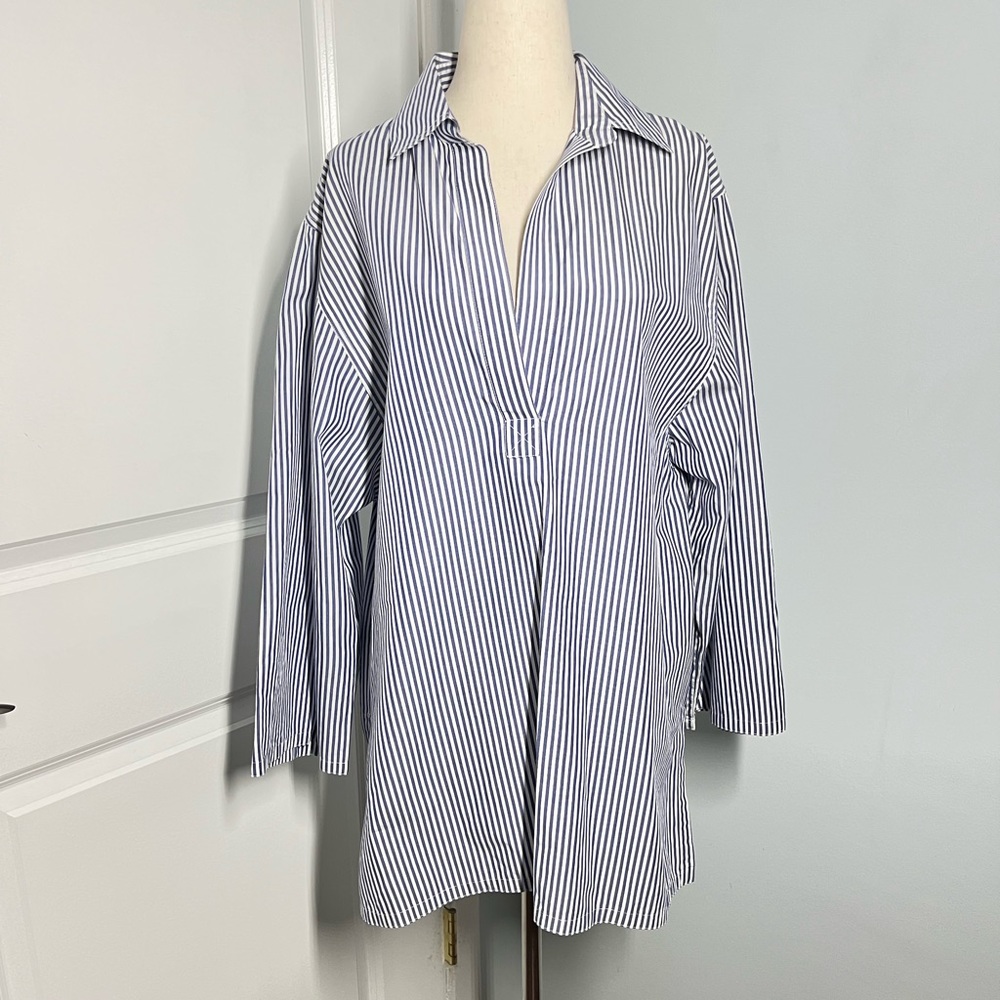 Organic By John Patrick Split Neck Oversized Popl… - image 3